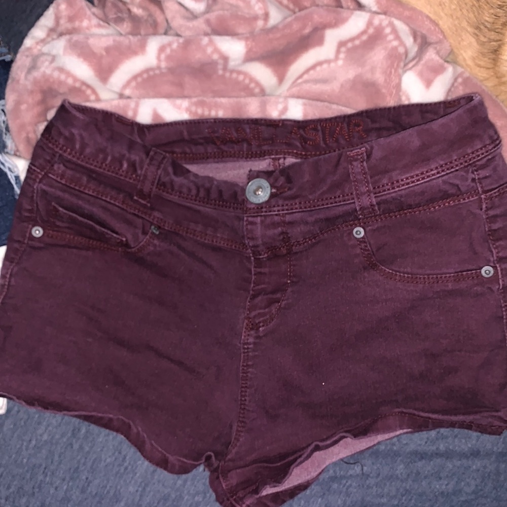 Burgundy/Purple Vanilla Star Jean Shorts